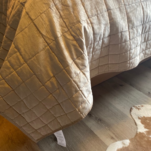 West Elm soft, velvet quilt comforter with matching shams - Picture 2 of 10
